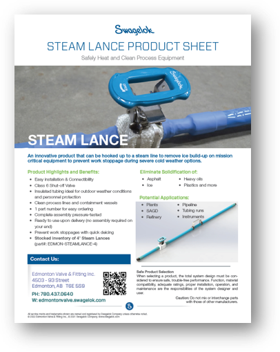 steam lance brochure Edmonton Valve